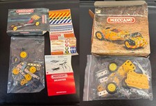 2x Vintage Meccano Action Packs Sets Dragster & Road Grader Both Complete