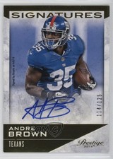 2014 Panini Prestige Signatures 114/125 Andre Brown #13 Auto no9