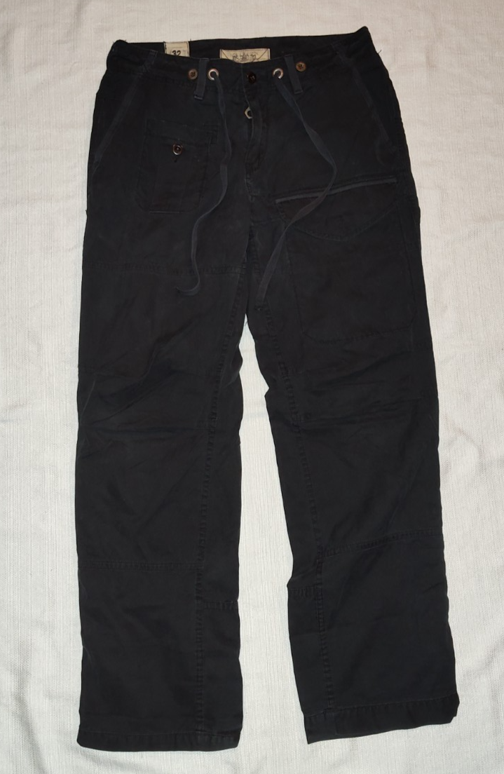 Rare Polo Ralph Lauren Bleecker Paratrooper Black Cargo Pants 32x32