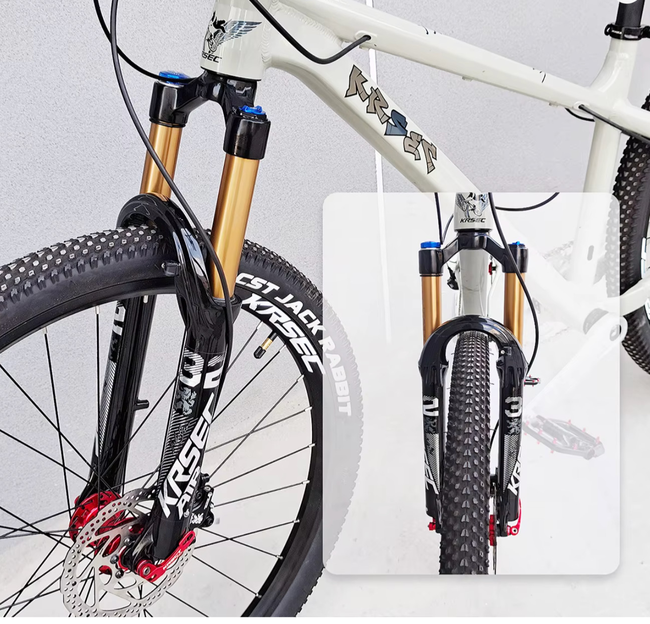 #KRSEC 27.5/29" Air Suspension Fork 120mm Travel Rebound MTB Bike Forks 9mm QR