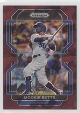 2022 Panini Prizm Tier II Burgundy Cracked Ice Prizm 4/25 Mookie Betts #191 4wv