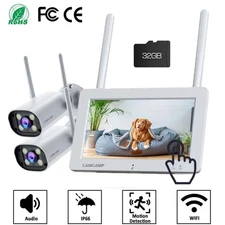 2K Wireless Security Camera System 7'' Portable Monitor Wifi IP Audio Camera 32G
