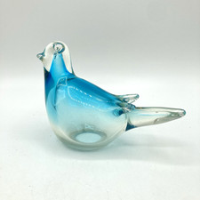 Handblown Art Glass Hollow Bluebird Bird Figurine Paperweight 6" Long