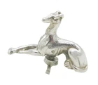 George III Cast Sterling Silver Sitting Greyhound Teapot Finial Antique c1820s