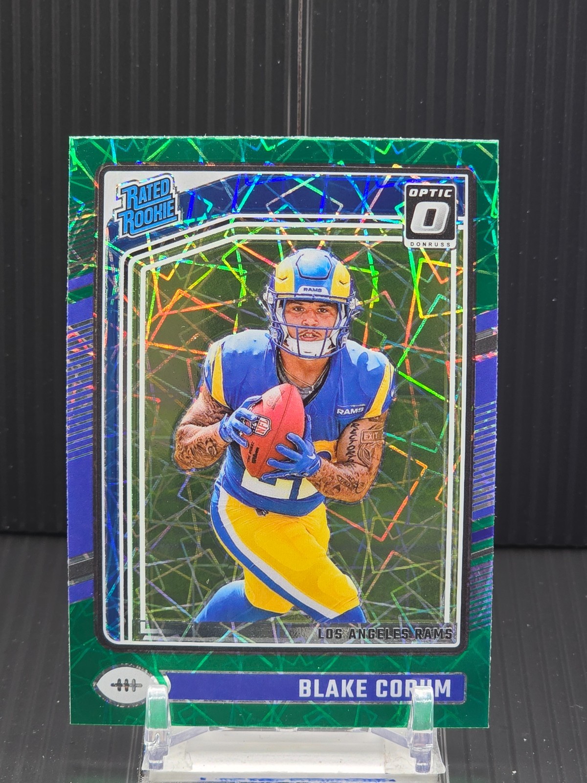 Blake Corum Panini Donruss Optic #208 Green Velocity