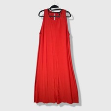 Eileen Fisher Maxi Dress Women M Orange Minimalist Lagenlook Casual Business NWT