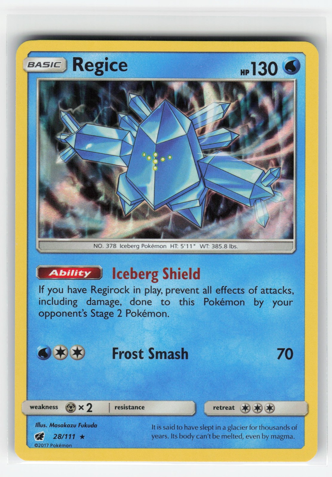 REGICE 28/111 CRIMSON INVASION HOLO RARE POKEMON TCG NM
