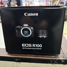Canon EOS R100 Mirrorless Camera with 18-45mm Lens - Black