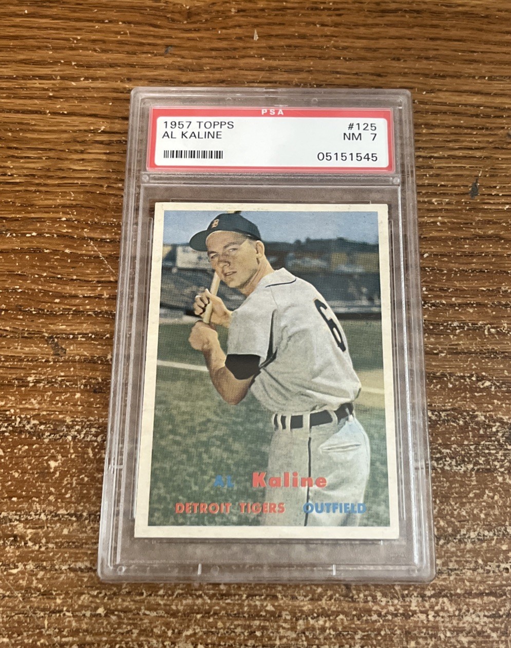 1957 TOPPS #125 AL KALINE TIGERS PSA GRADED NM 7