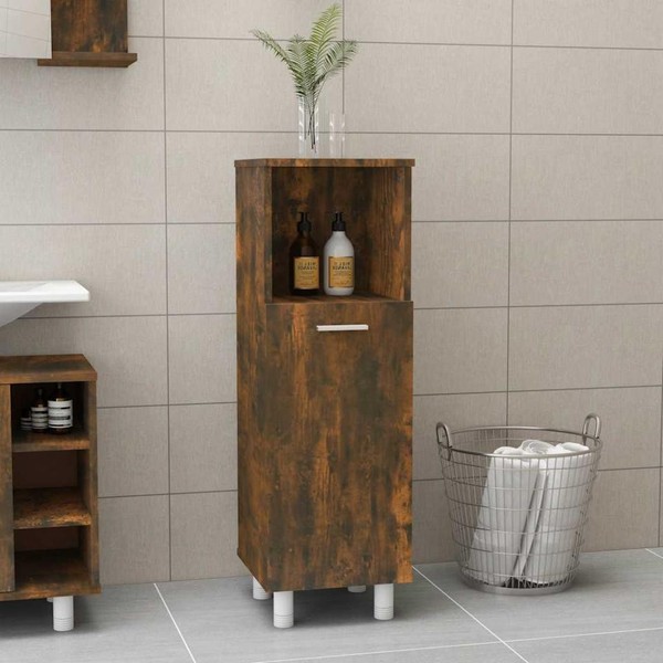 Badschrank RäUchereiche 30X30X95 Cm Holzwerkstoff-image