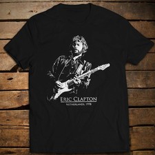 Eric Clapton in Concert Caricature T-shirt Black Cotton Tee S to 5Xl O46