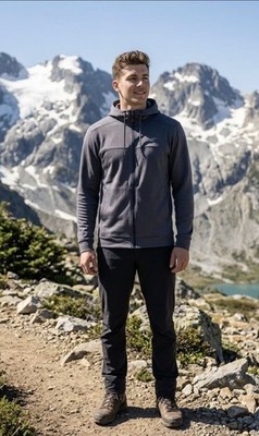 Arc teryx Men s Slocan Hoodie Size Medium Gray Classic Logo Full Zip Long Sleeve
