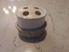 Bathroom Ceramic Toothbrush Holder LaMont Rattan Basket