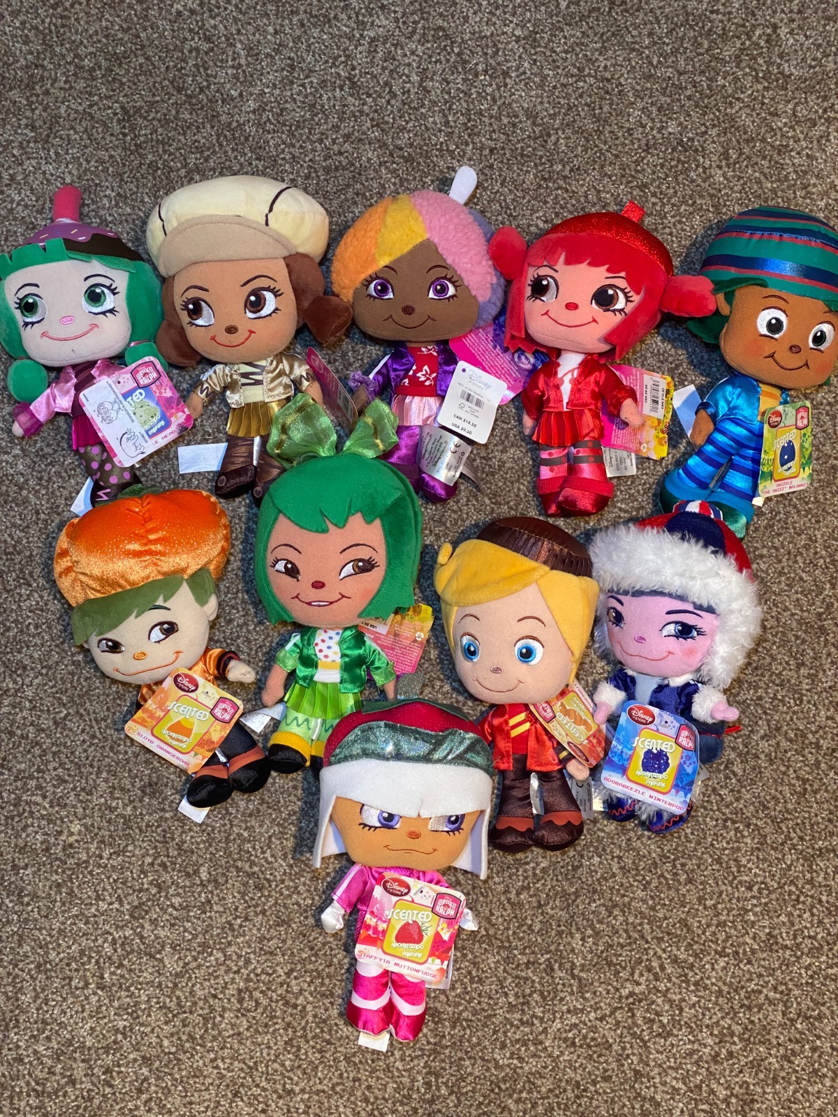 NWT Complete Set Sugar Rush Racers Scented Plush Wreck It Ralph Disney RARE