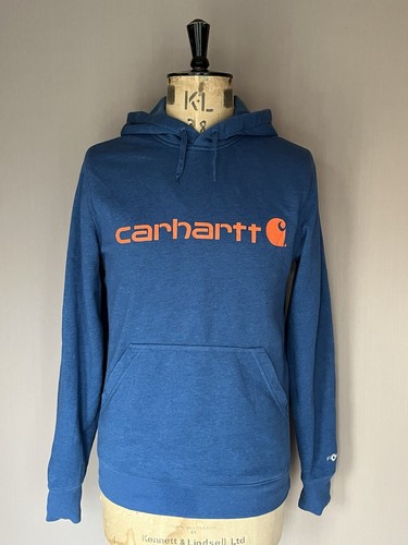 Sudadera con capucha Carhartt Force para hombre talla S azul algodón logotipo con capucha