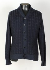 Loro Piana 100 Cashmere Shawl Cardigan Sweater - Blue - L - 2995 Retail