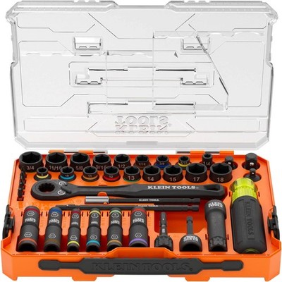 Klein 65500KNECT KNECT Complete Impact Pass Through and Flip Socket Set, 39PC
