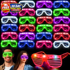 30 Pack LED Glasses Halloween Party Glasses Glow in The Dark Party Supplies Rave