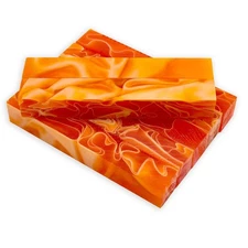 Acrylic Pen Blank, Orange with White Lines, 7 Pack, Legacy Woodturning