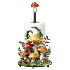 Mushroom Paper Towel Holder with Round Base Mushroom Bathroom Decor Gifts Rus...