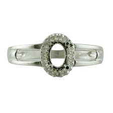 925 Sterling Silver 2.5mm Round Semi Mount Halo Ring For Wedding Ring