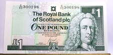 @@@ A SUPERB UNC SCOTTISH ONE POUND NOTE  2001 LORD ILAY 300198 LAST ISSUE   @@@