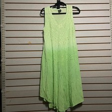 7 Islands Ombre Green Beaded Sun Dress Free Size