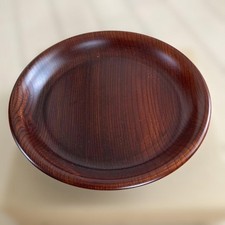 Oba Lacquer Keyaki Wood 6-Inch Plate Rare Used Yoshiro Matsumoto