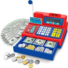 Calculator Cash Register - 103 Pcs Toy Cash Register, Set with Microphone, Cr...