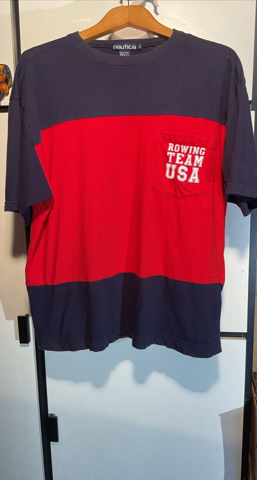 FILA 2 MAGLIETTE VINTAGE NAUTICA ROWING TEAM USA TG L MADE IN ?? anni 90 ottime condizioni