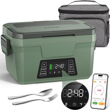 Monteka Cordless Electric Lunch Box for Adults, Rechargeable Heated Lunch Box wi