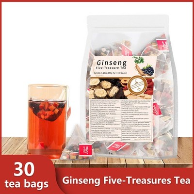Ginseng Five Treasure Kidney Tea Polygonatum Red Date Liver Detox Tea 30 Teabags