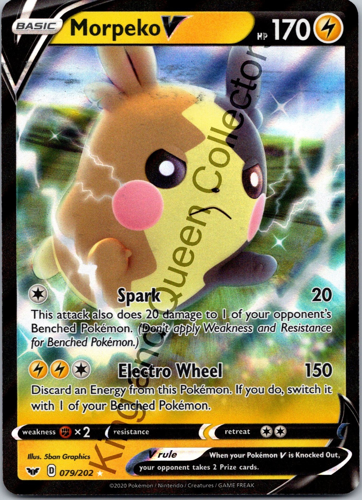 Morpeko V Holo Ultra Rare SWSH01: Sword & Shield Base Set 079/202 NM