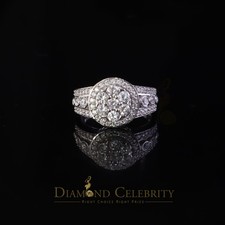 925 White Silver 2.10ct Cubic Zirconia Round Engagement For Women's Ring Size 07