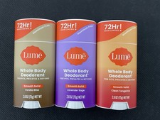 3x Lume Smooth Solid Whole Body Deodorant ASSORTED SCENT 2.6 oz - NEW