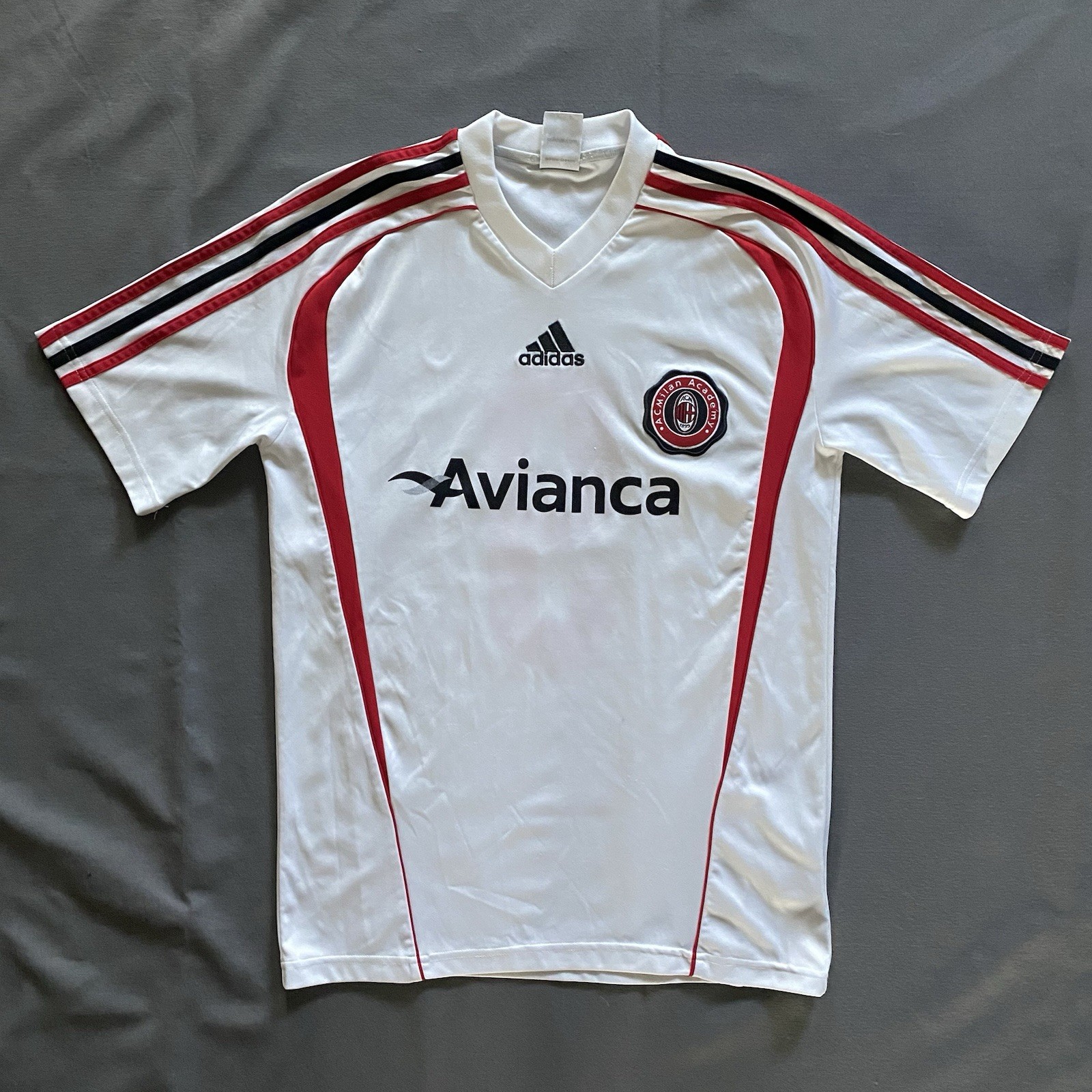 Vtg 2007 Adidas AC Milan Academy Soccer Jersey Mens Size Small White 2000s #9
