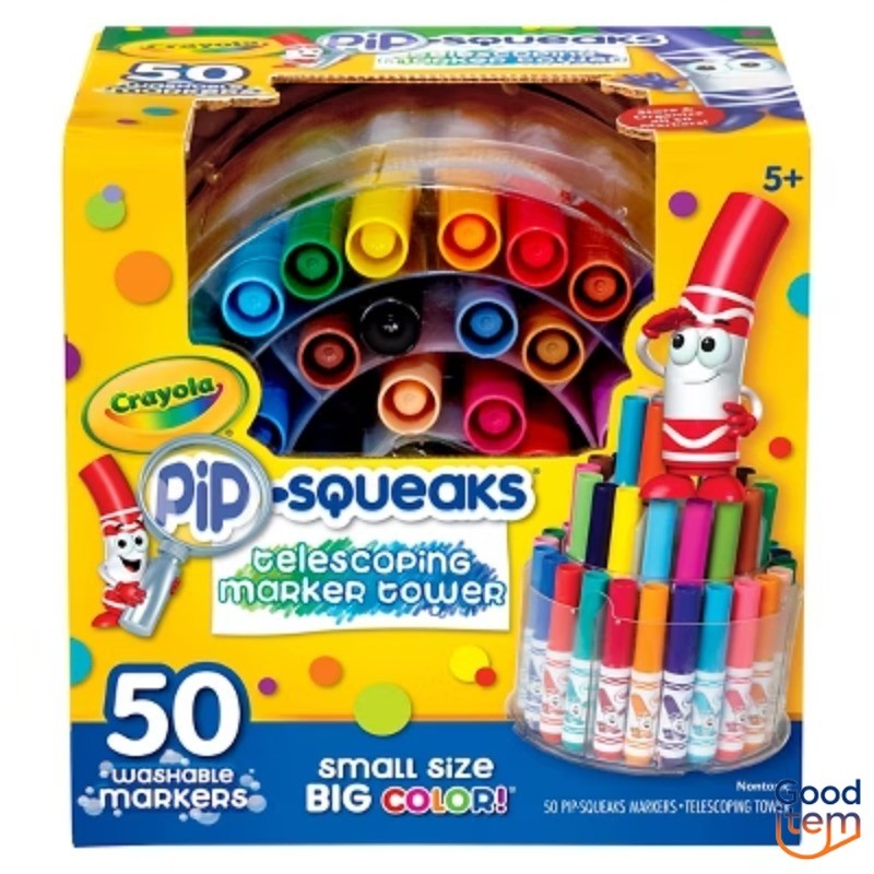Crayola 50ct Pip Squeaks Washable Marker Set, Bold Point, To