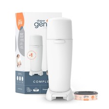 Diaper Genie Complete Diaper Pail White with Refill Carbon Filter