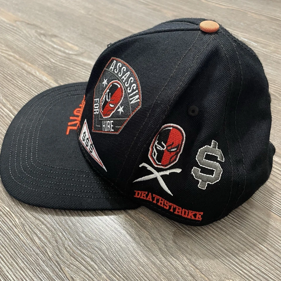 DC Comics DEATHSTROKE Adulto Gorra Sombrero Bordado Parcheado Snapback Ajustable Foto 4 de 4