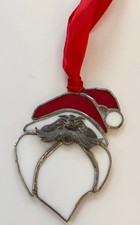 Santa Leaded Stained Glass Suncatcher 4.25 Inch