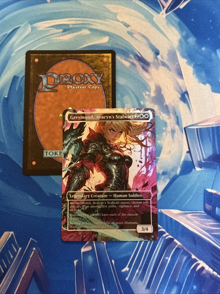 DIY Greymond, Avacyn's Stalwart Full Art Foil Mtg Playtest Card - Image 2 of 2