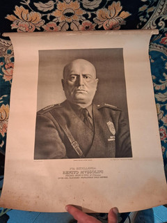 FASCISMO Grande RITRATTO FOTOGRAFICO DEL DUCE MUSSOLINI ISTITUTO LUCE ANNI 30