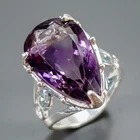 19 ct jewelry Natural Amethyst Ring 925 Sterling Silver Size 8 /R445877