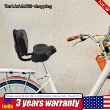 Bike Saddle Seat w/ Backrest Bicycle Extra Wide Comfort Leather Cushion Soft Pad