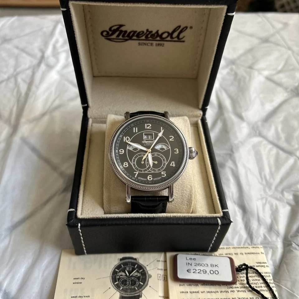 Ingersoll Herrenuhr automatik Lee IN 2603 BK Limited Edit. in OVP mit Anleitung. - Bild 1 von 4