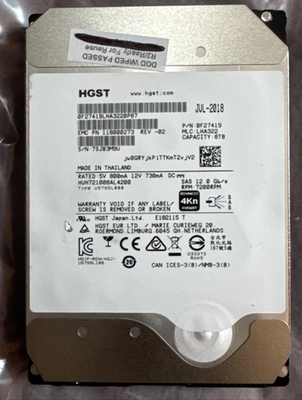 HUH728080AL5200 HGST 8TB 12GBPS 7.2K SAS 3.5'' HARD DRIVE OF23746