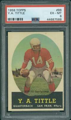 1958 Topps FB #86 Y. A. Tittle PSA 6 49ers (7588) | eBay