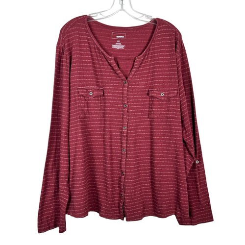 Sonoma 2X Life Style Blouse with Smocking New Coral
