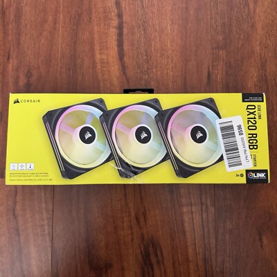 Corsair iCUE LINK QX120 RGB 120mm Magnetic Dome RGB Fans Black - READ