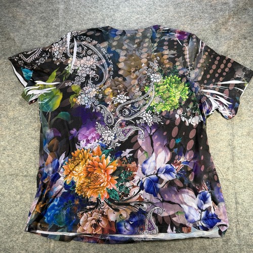 Blusa para mujer Laura Scott 3X Top manga corta floral hadas pedrería caprichosa - Imagen 7 de 8